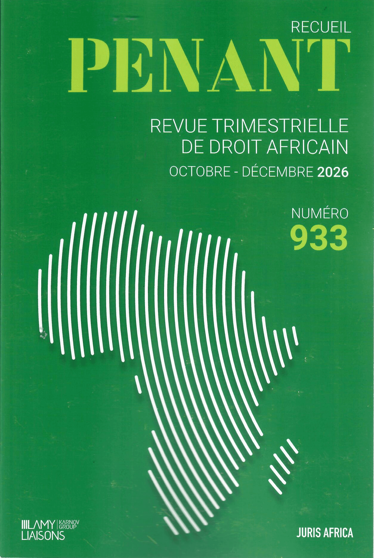 Nouveau numéro du PENANT n° 933 – Octobre–Décembre 2026